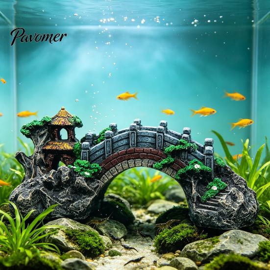 Non-Toxic Fish Accessories Aquarium Bridge Ornament, Arch Miniature Tank Decor, Resin Landscape Decor Mini Model for Terrarium, Fairy Garden
