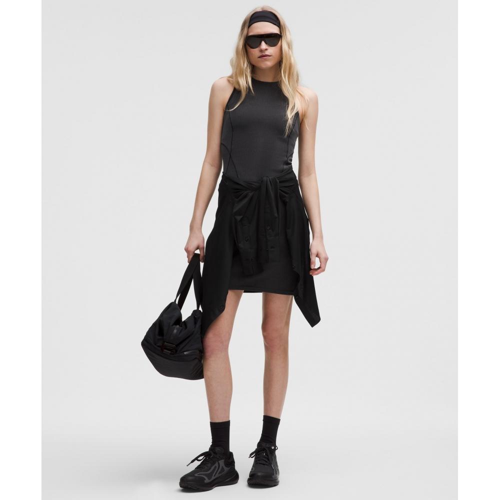 

Lululemon Ribbed Softstreme Slim Fit Tank Dress Black 8