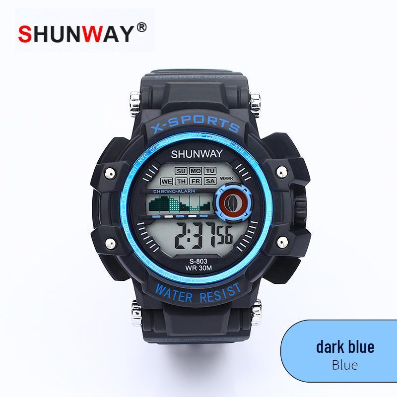 Ceas LED pentru tineret, luminos, rezistent la apă, cronograf sport multifuncțional