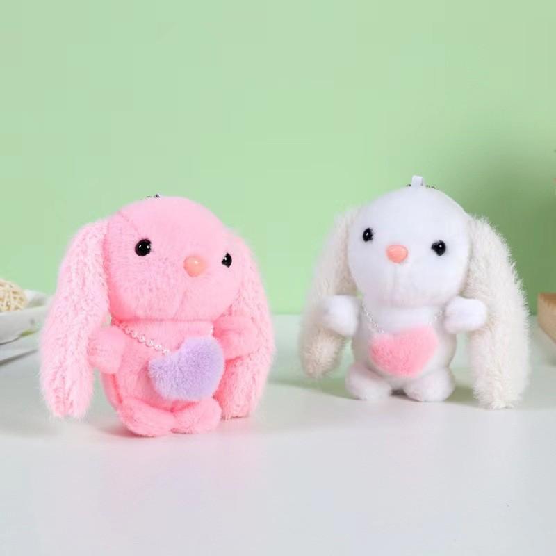 Rabbit Chain Key Cute Cartoon Girl Schoolbag Decoration Plush Doll Gift Pendant