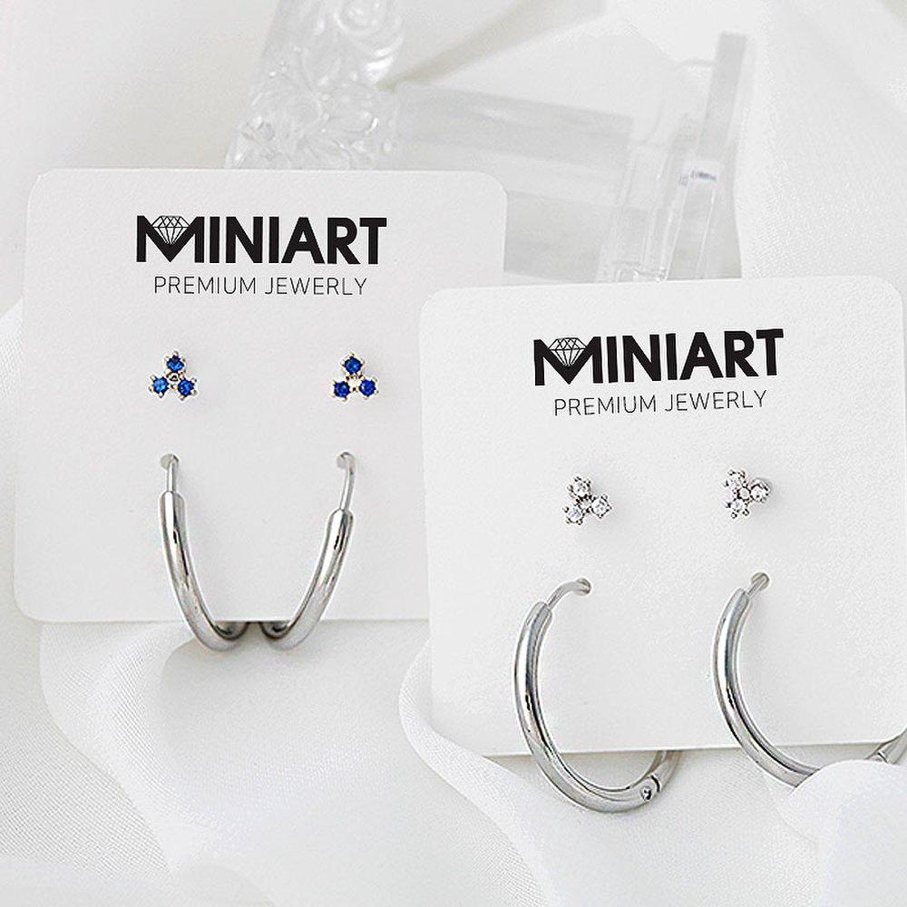 Triple Round Piercing + Ring Piercing [sold As a Pair]