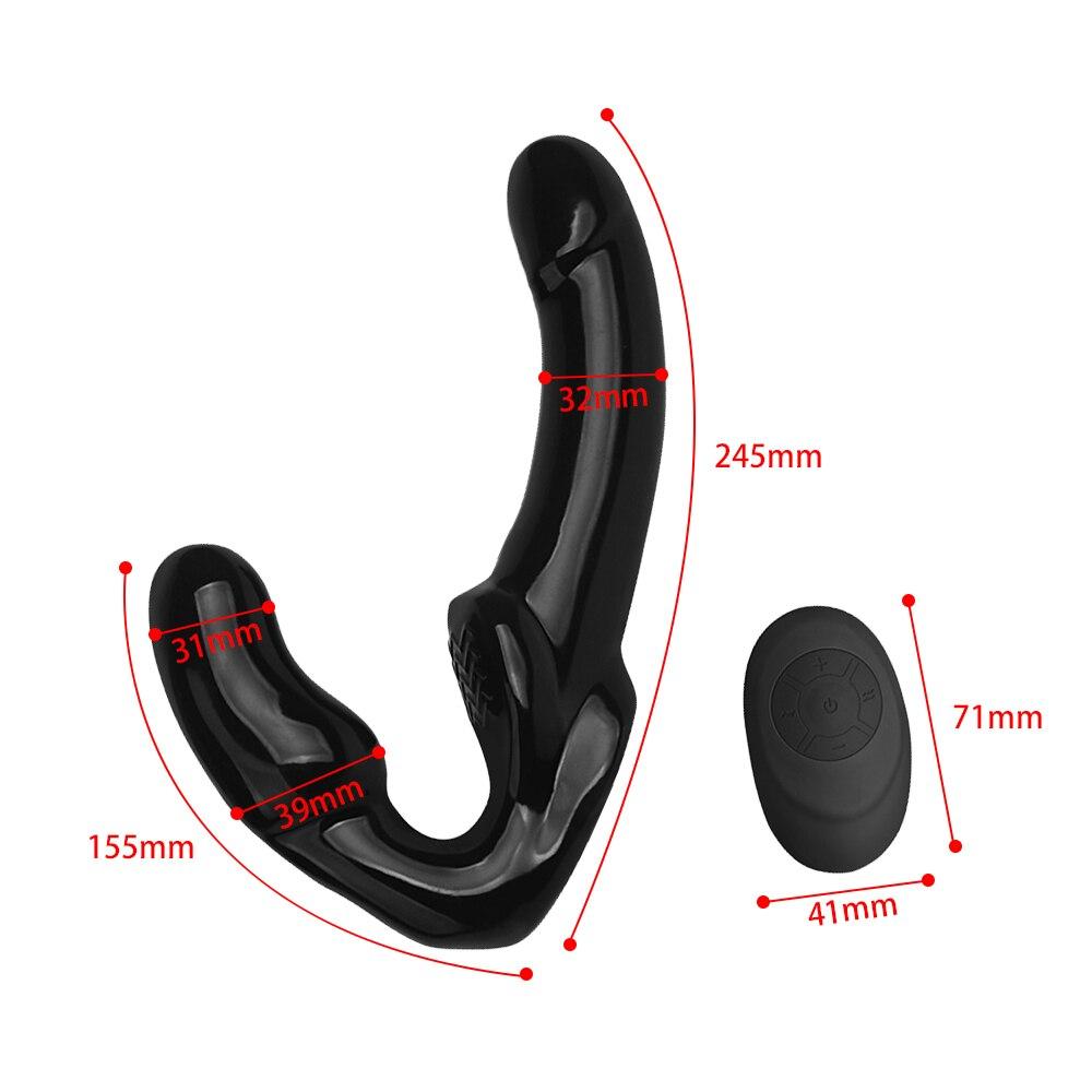 Trådløs fjernkontroll doble hoder Dildo Vibratorer for Kvinner Menn Par Sexleketøy Onani Eksotiske tilbehør Leker