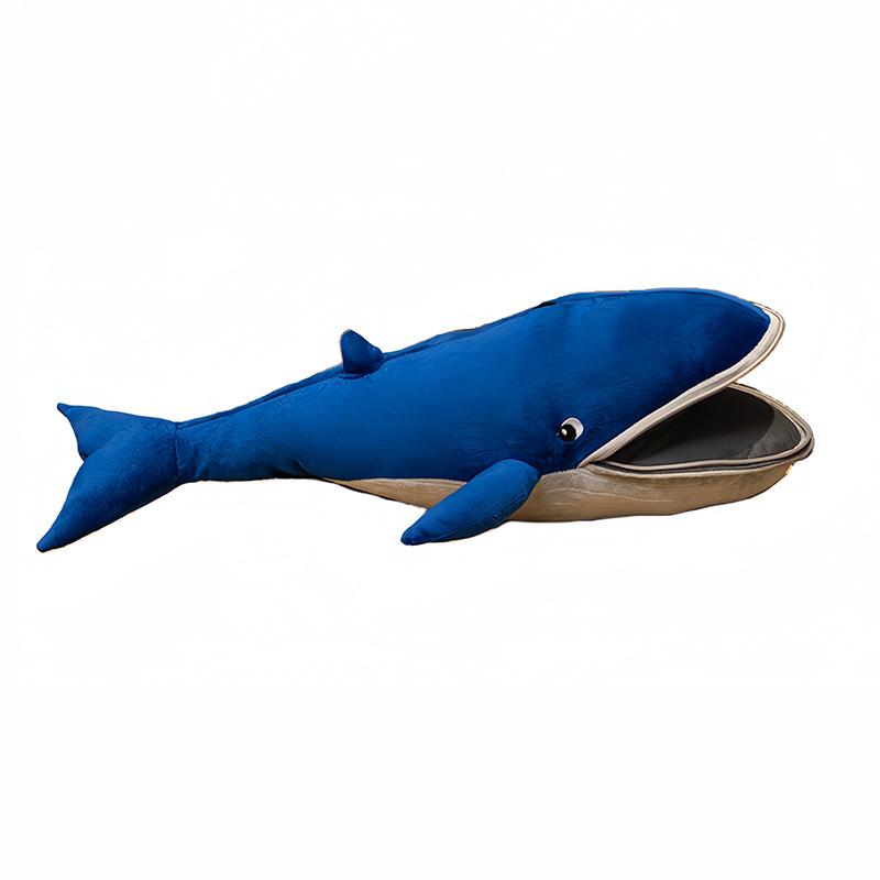 Creative Big Mouth Whale Pillow Plush Toy Doll Big Blue Whale Doll Girl Sleeping Soothing Muppet Doll
