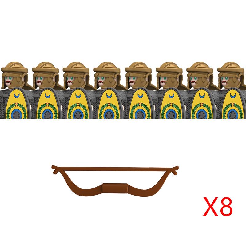 Middle Roman Series Building Blocks Castle Medieval Military Knight Soldier Figures Legion Army Warrior Shield Bricks Toys Gifts