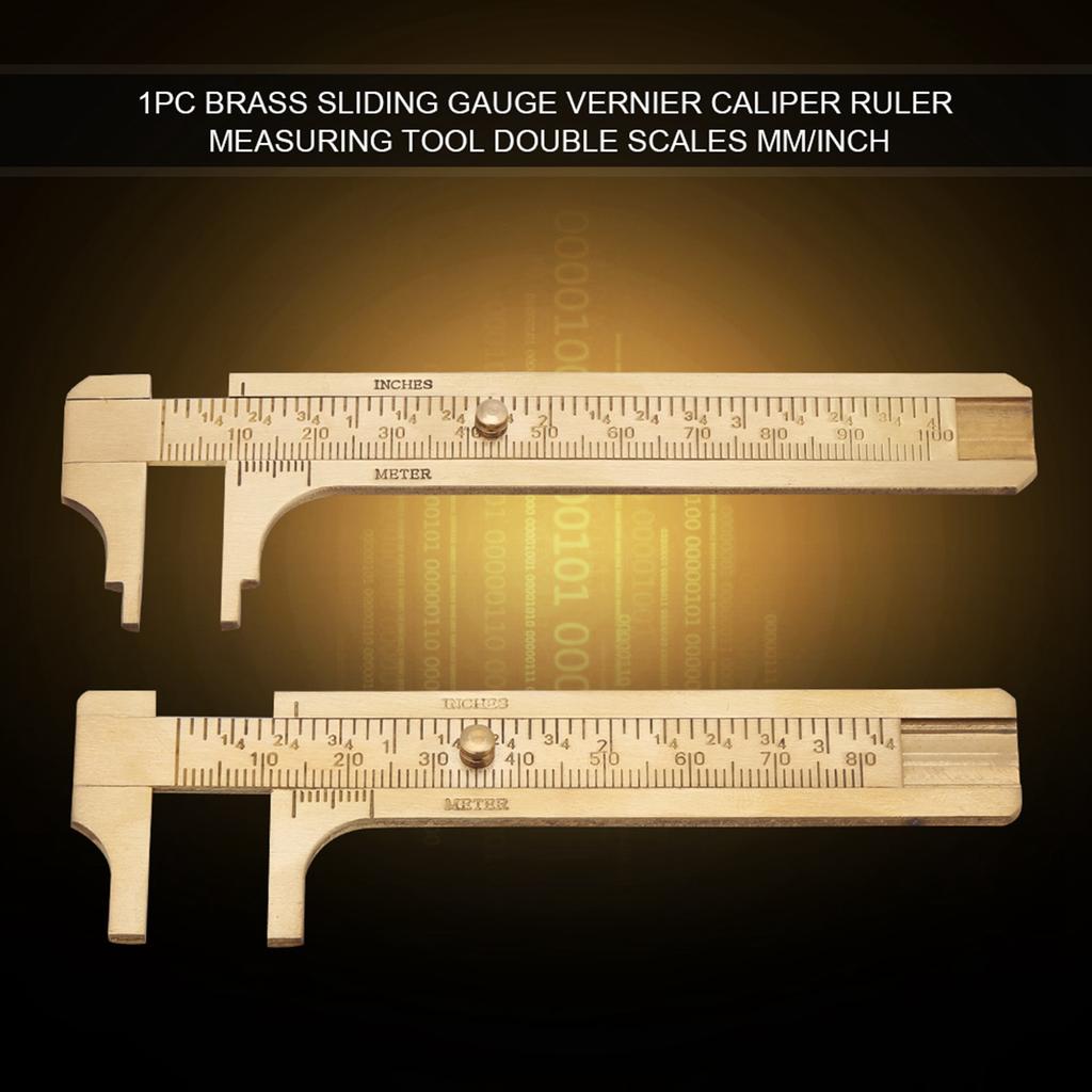 Brass Sliding Gauge Vernier Caliper Ruler Measuring Tool Double Scales Mm/inch Double Scale Vernier Caliper Vernier Caliper