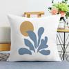 Blue Simple Print Decorative Pillowcase Bedroom Living Room Square Cushion Pillowcase