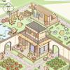 Yuxianpet Miniature Landscape Sticker Book: 3D Stereo House & Journal Toy