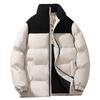Winter Color Matching Cotton Clothes Men's Graphene Warm Thickened Bread Clothes Trendy Versatile Stand-up Collar Jacket