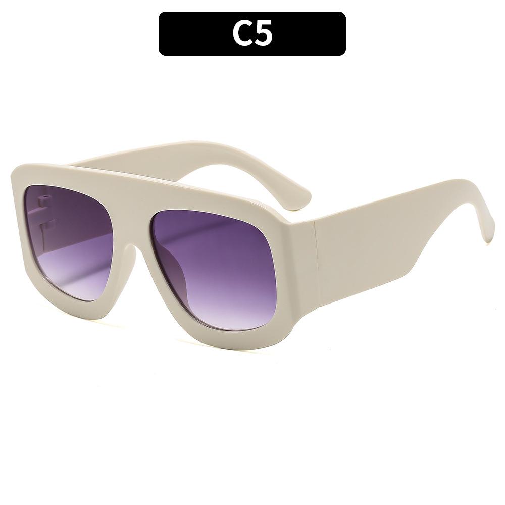 

New Square Large Frame Sunscreen Sunglasses European and American Trendy Personalized Sun Glasses Fashionable Glasses 1PC