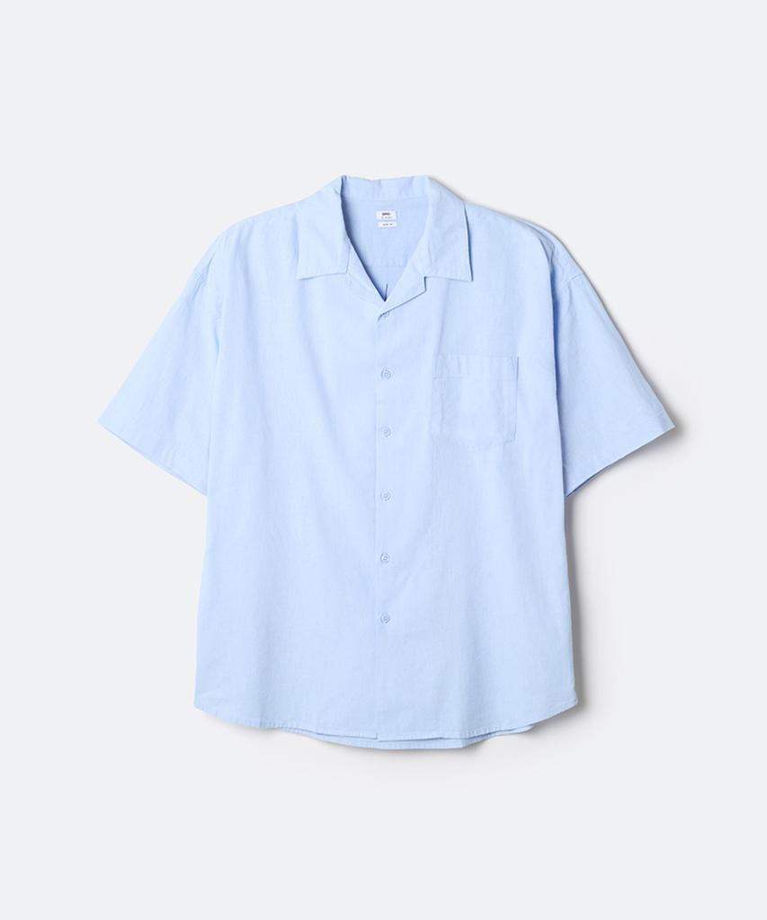 Seupao [Linen Blend] Oversized Short Sleeve Shirt_Spywg25M04