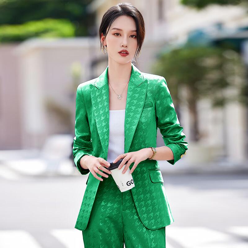 Women's Elegant Imitation Acetate Blazer Suit Set