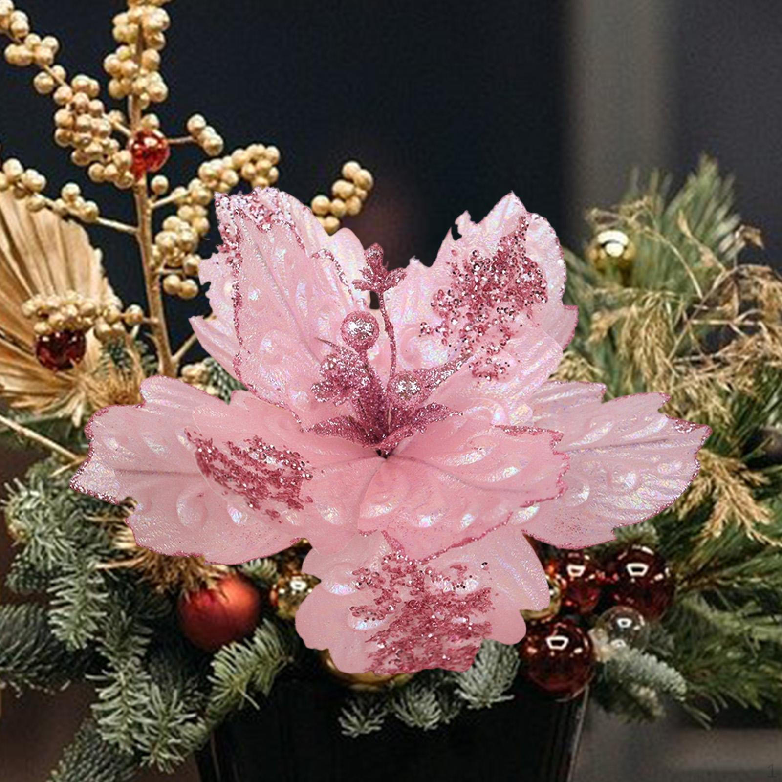 

Рождественский пуансеттия пик искусственный шелковый цветок домашний декор искусственный для года кладбище