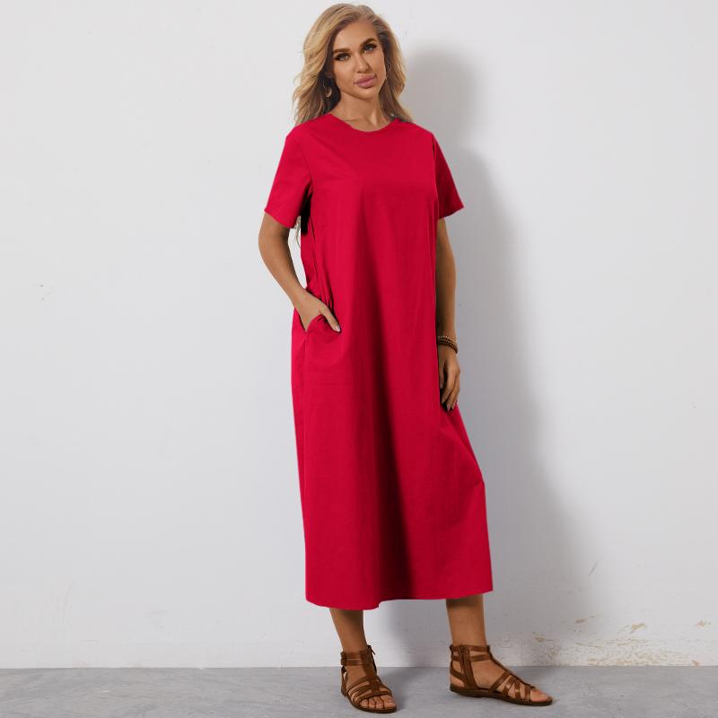 Vintage Linen Dress Summer Maxi Shirt 