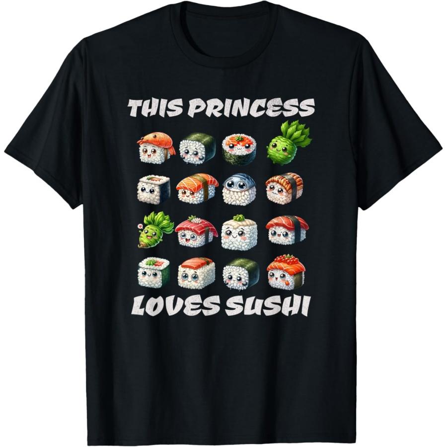 Funny Princess Present for Sushi Lovers For Princess Sushi T-Shirt XXXXXL чёрный