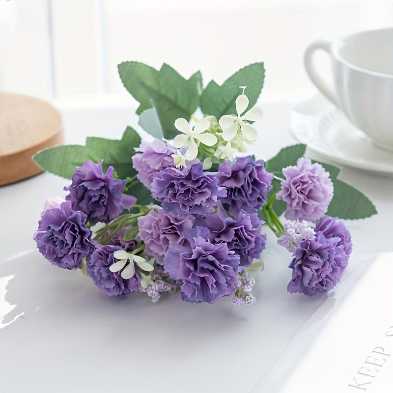 Artificial Carnation Flower Bouquet Vibrant Multicolor Fade Resistant Fake Flower For Home Wedding Garden Outdoor Decor