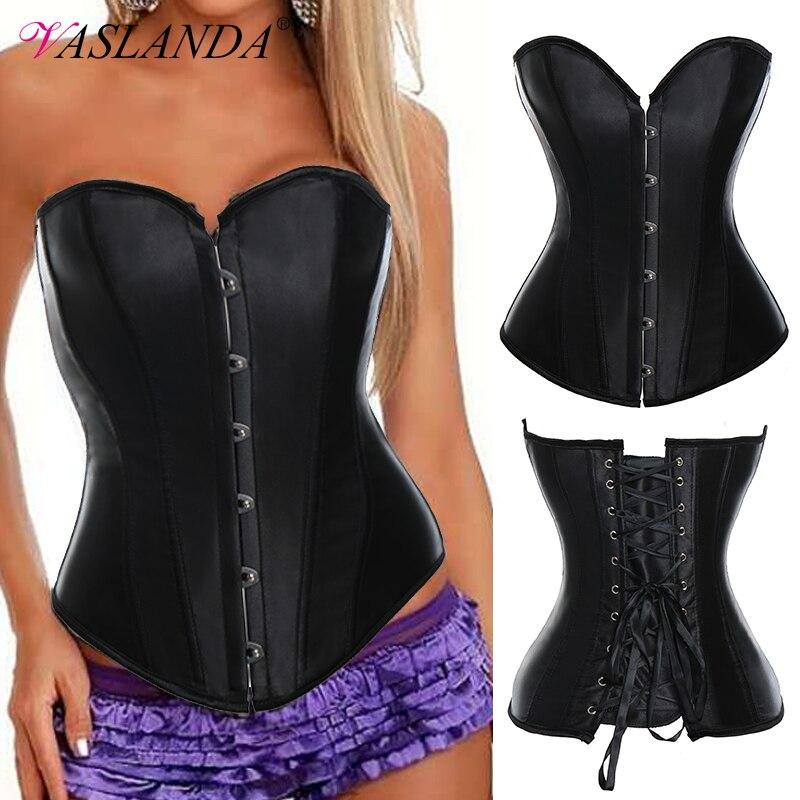Buy Bustiers & Corsets Gothic Steampunk Corset Lace Up Boned Overbust Bustier Tops Waist Trainer