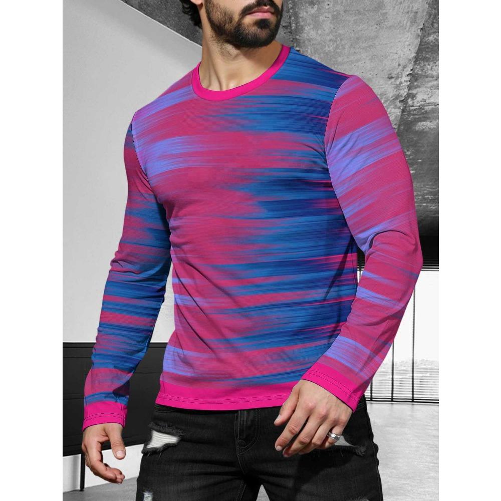 Men's Long Sleeved Casual Fashionable Simple Style Fashionable Versatile Comfortable Casual Plus Size Men's T-shirt