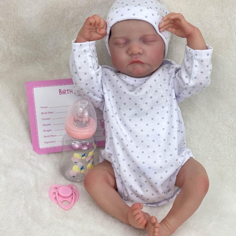17Inch Reborn Baby Doll Soft Silicone Vinyl Realistic Newborn Toy Gift for Kids