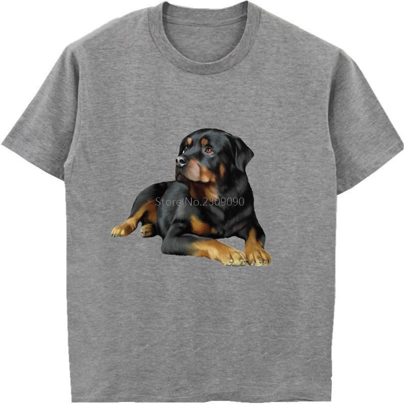Hot Sell Rottweiler Dog Fashion T-shirt Men's Short Sleeve O-neck Cotton T Shirt Unisex Tees Tops Hip Hop Streetwear