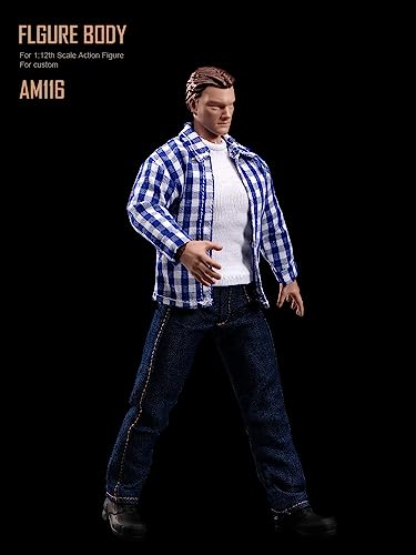1/12 Maßstab Actionfigur, 6-Zoll Männlicher Körpermodell, Muskulöses Männliches Körpermodell, Flexible Muskeln, Miniatur Actionfigur Körperpuppen Sammlung