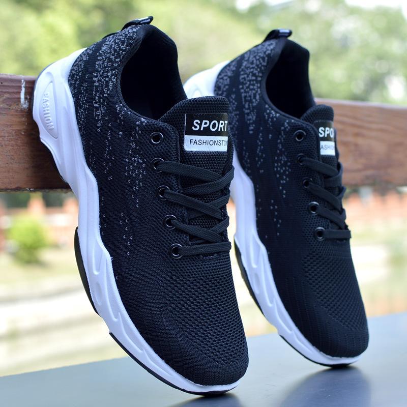 Cotton shoes new cotton thermal insulation fly-woven mesh sneakers student platform running shoes soft-soled mesh shoes