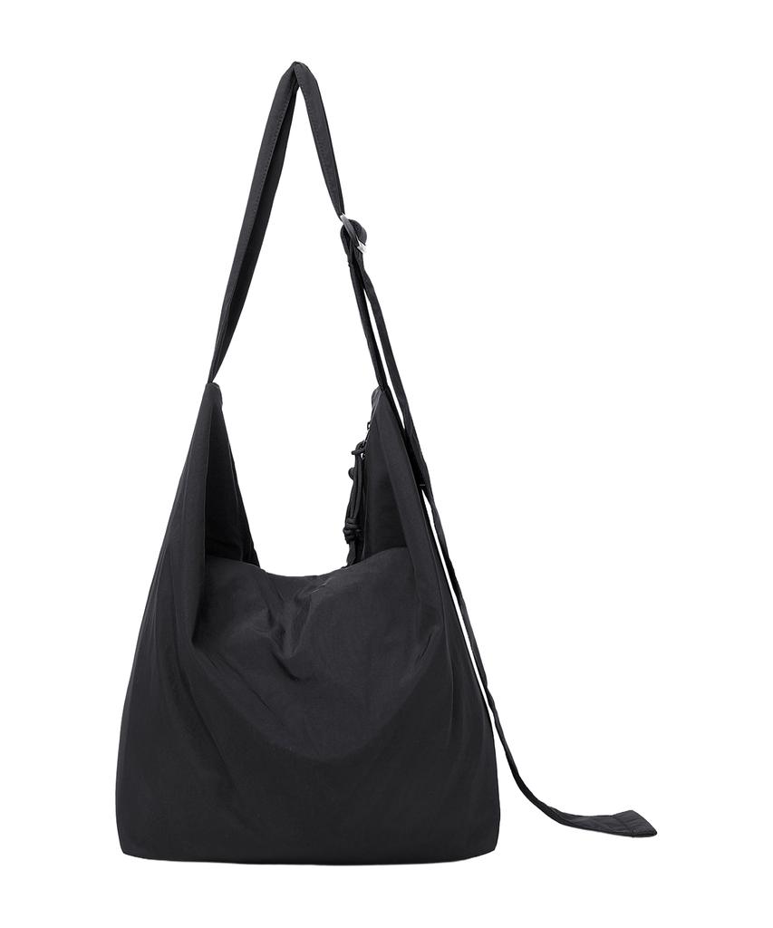 Tooamo Wide Strap Big Crossbody Bag Black [Unisex]
