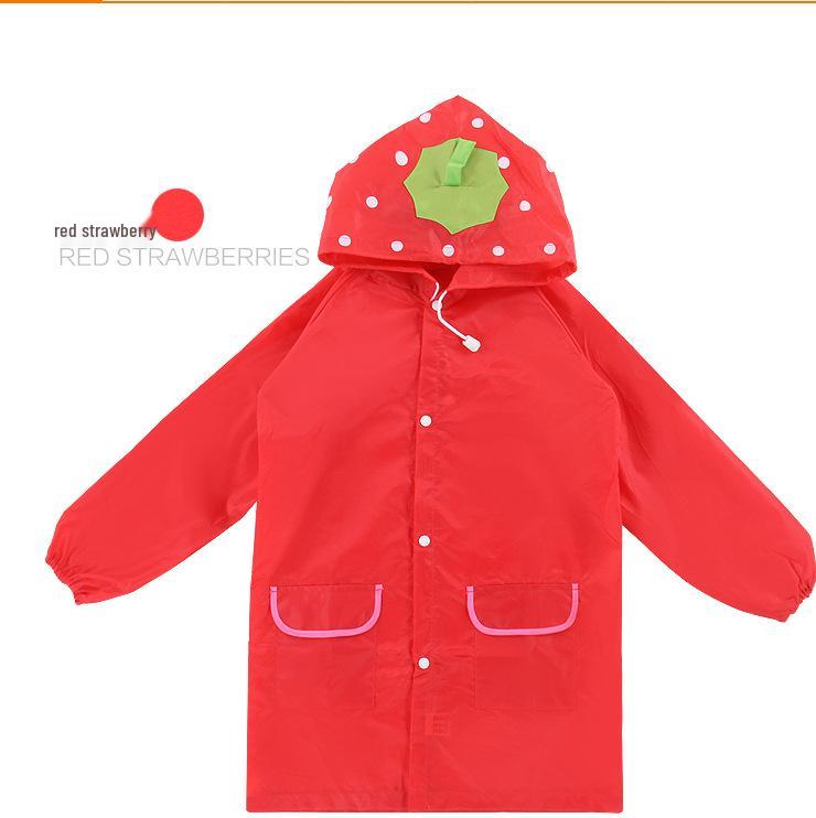 Korean Style Kids' Waterproof Cartoon Hooded Raincoat Poncho