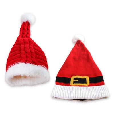 Holiday Dog Hat Warm Knitted Weave Christmas Hat For Small To Large Animals Party Indoor Use