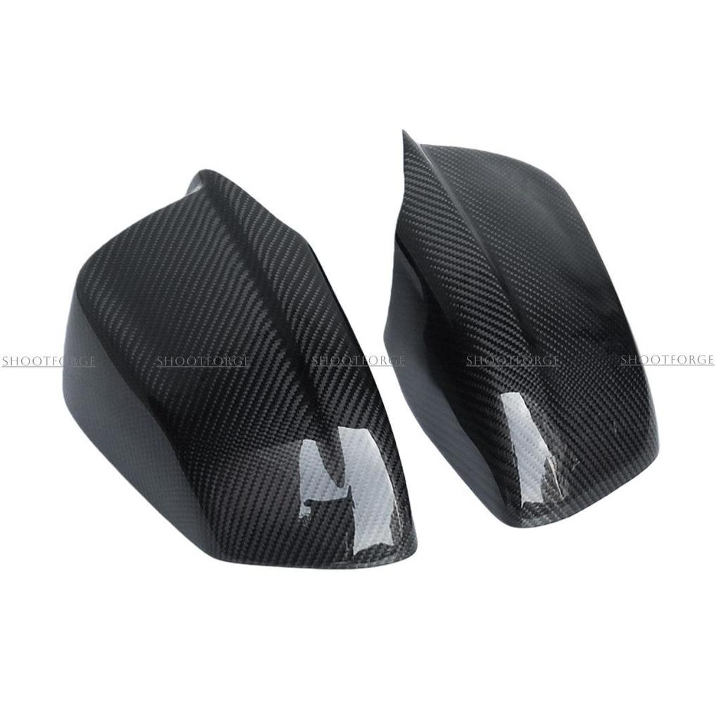BMW 5 Series F10 F18 Rearview Mirror Replacement Shell (2010-2013) - Carbon Fiber Horn Style.