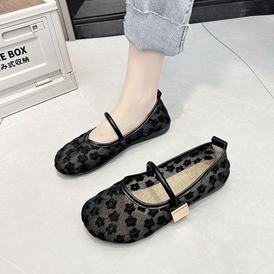 Mary Jane Schuhe Damen Einzelschuhe Sommer neue Modelle mit Röcken dünne Xiaoxiangfeng Fischer Schuhe Spitze Mesh Beanie Schuhe Damen