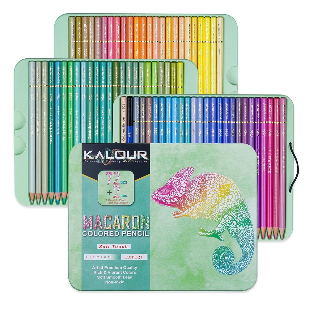 Kalour 72 Macaron Oil-Based Colored Pencils Set for Professional Art and Drawing