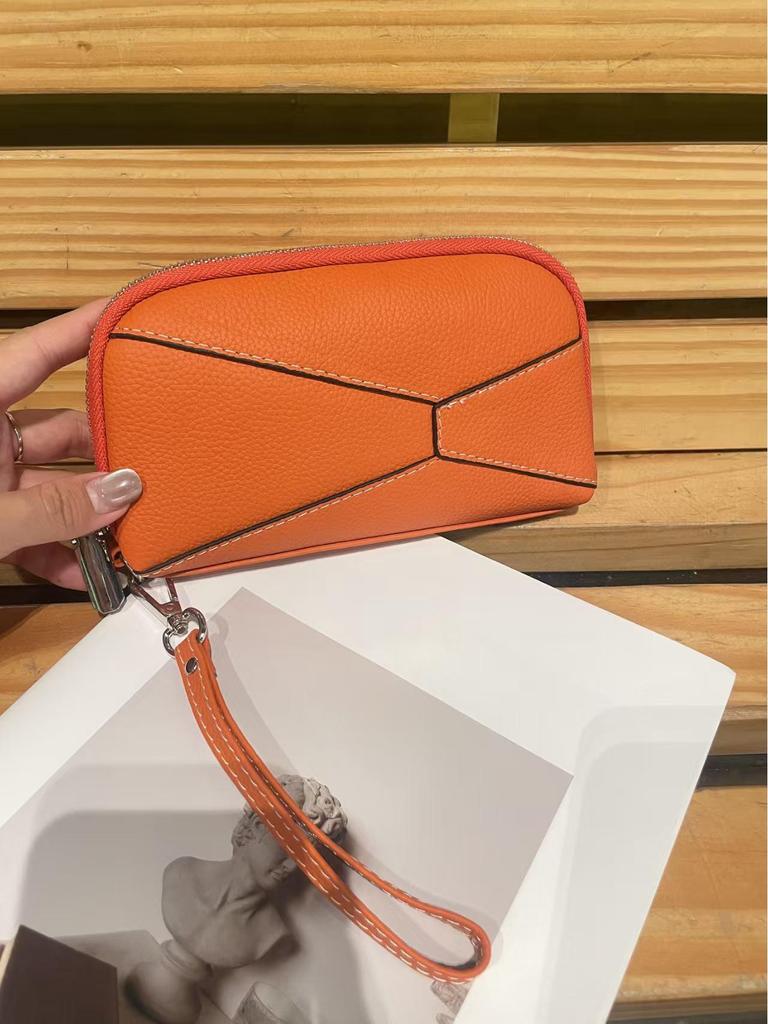 Genuine Leather Women's Wristlet Clutch Handbag & Card Holder