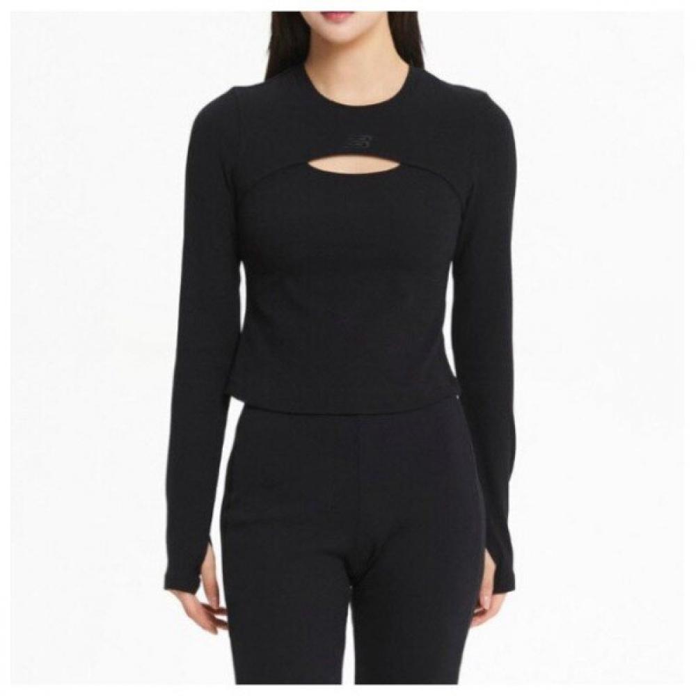 

New Balance Women S Light Rib Cutout Long Sleeve Tee Kqj Nbnde3w822 19 Black series/85