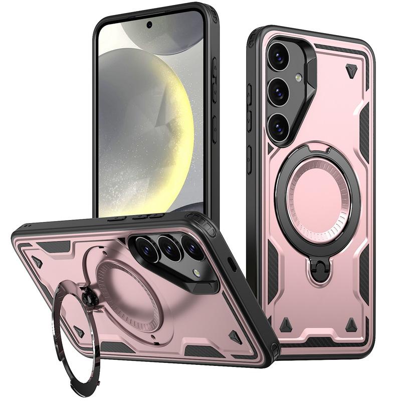 For Samsung S24 Plus Ultra S23 Fe A55 A35 A14 5g 360 Rotating Stand for Magsafe Magnetic Support Car Function Tpu Hard Slim Cover