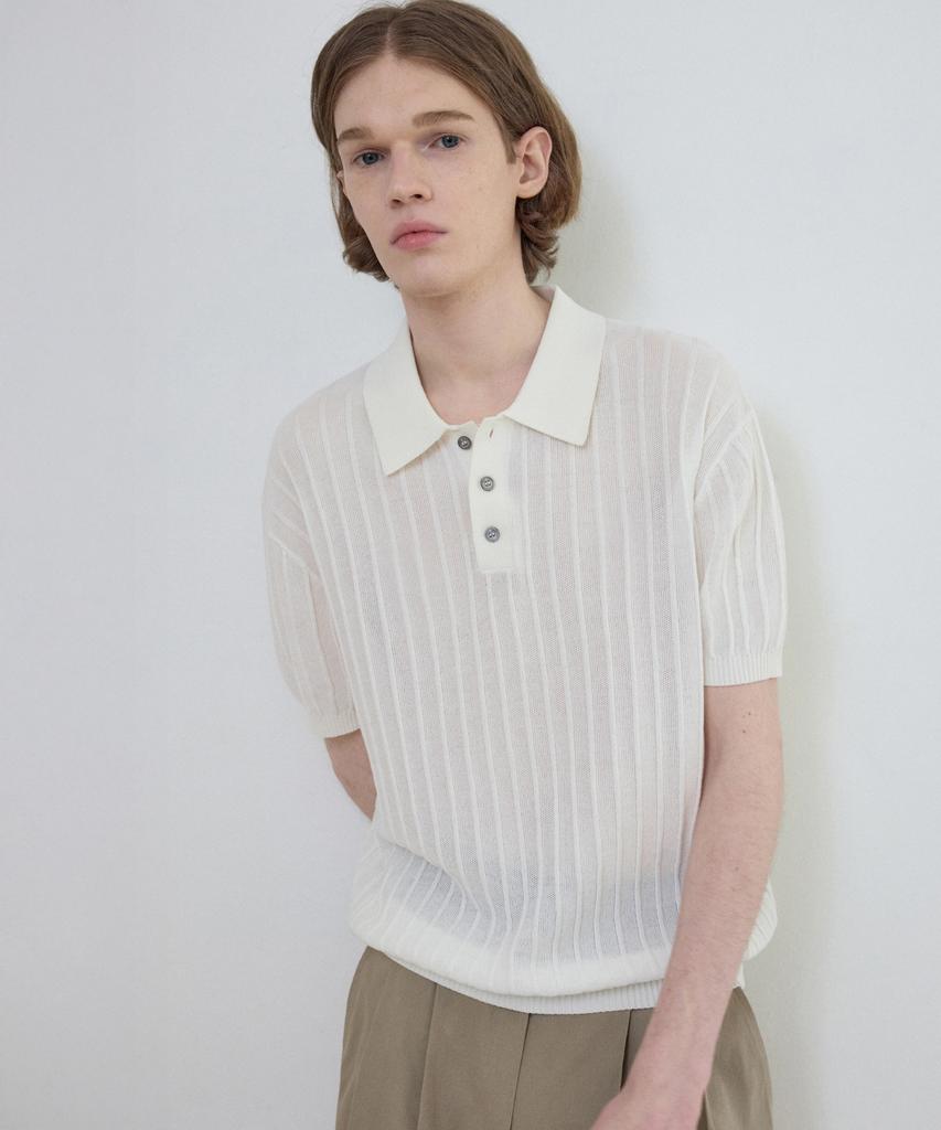 Wednesday Oasis Cool Washable Collar Half Symbol Knit_Ivory(Wc25-Kn21)