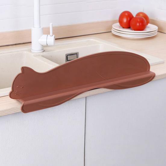 Yousheng 2 Stück Cartoon Katze Spülbecken Spritzschutz mit Saugnäpfen Gemüsewaschen Wasserspritzer Schutz Küchenarbeitsplatte Kätzchen Spritzschutzbrett