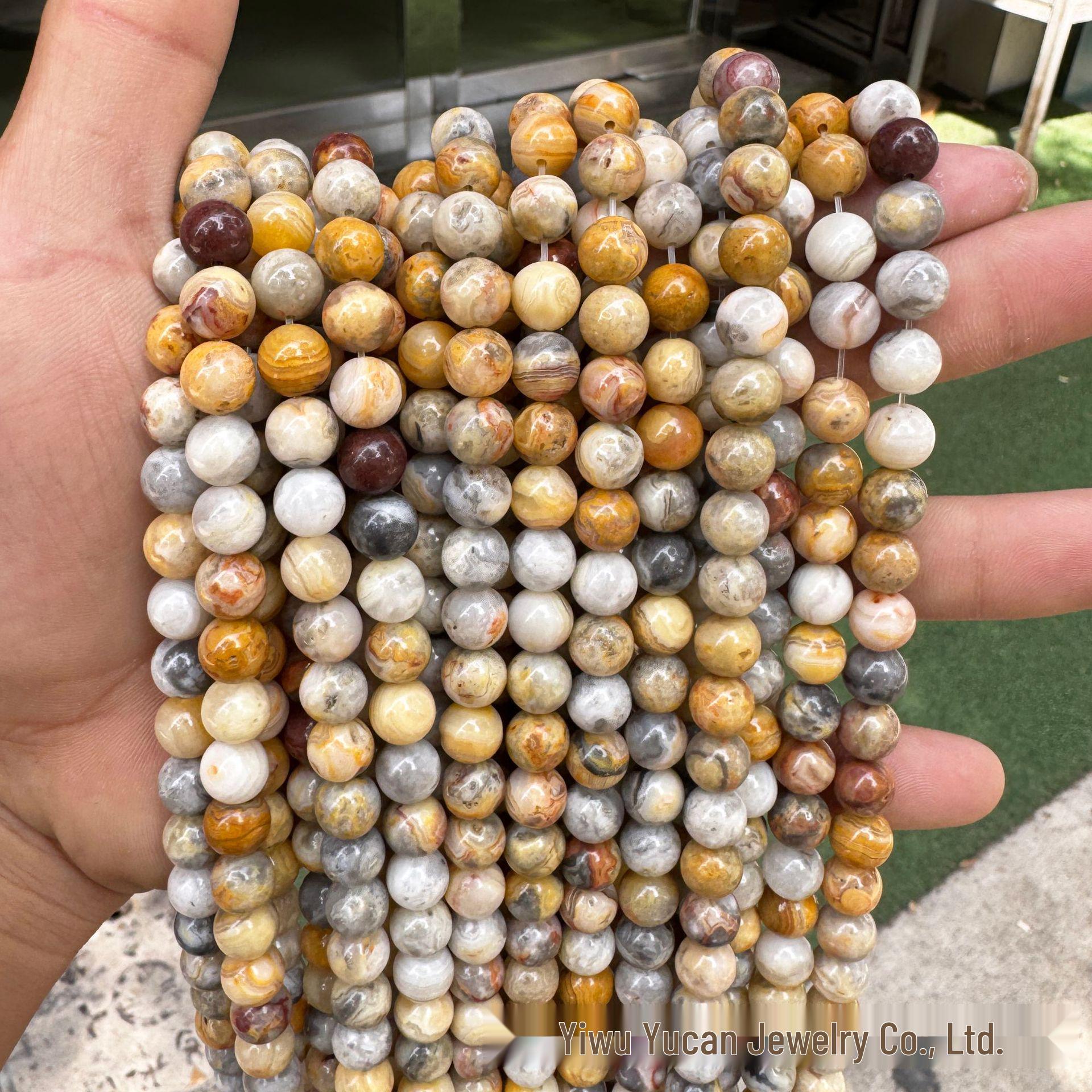 Natural Crazy Agate Round Beads - Retro Texture DIY Bracelet Jewelry Hot Seller 4mm (~88 beads)