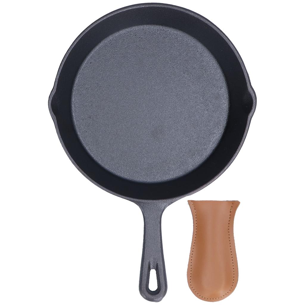 Cast Iron Skillets Healthy Easily Clean Wear Resistant Drop Proof Cast Iron Pan with Handle Cover Fo