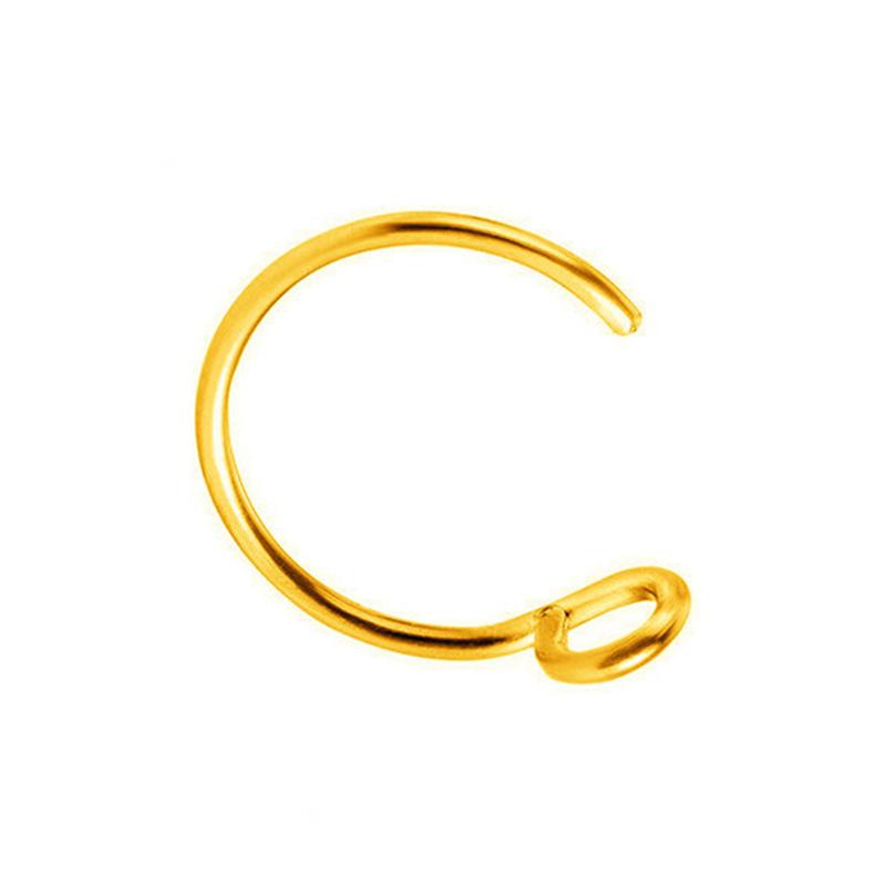 Fake Nose Ring Faux Piercing Jewelry 8Mm Fake Nose Ring Hoop For Faux Lip Septum Nose Ring Set Fake Lip Ring Lip Nail New - золотой