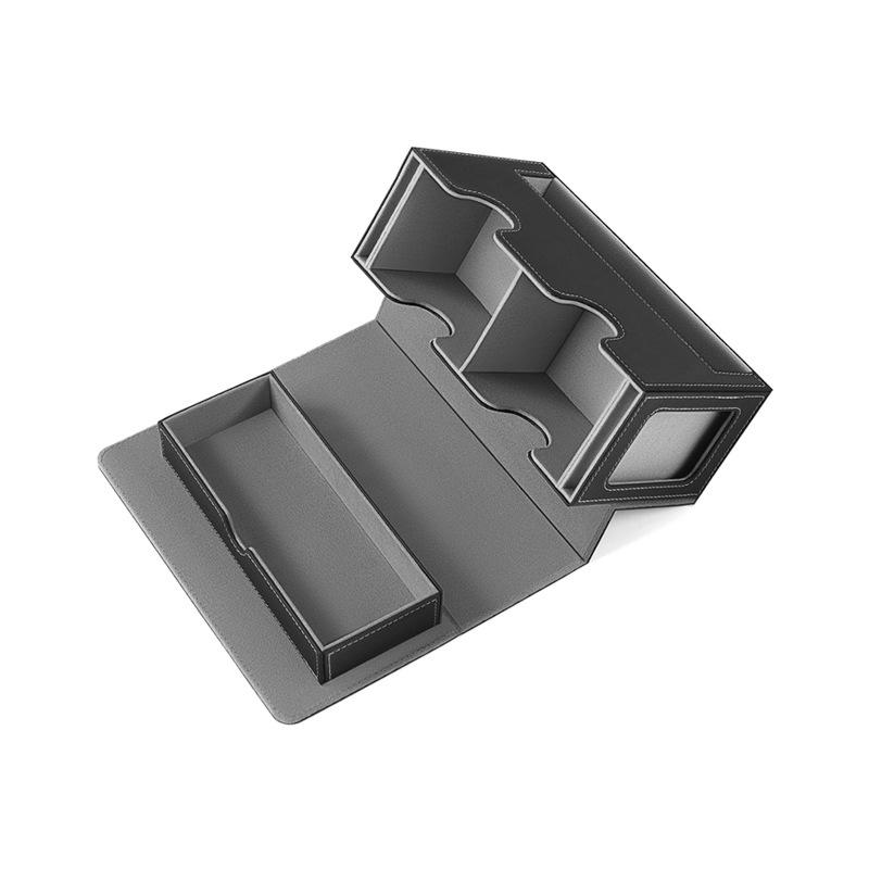 PU Magnetic Dual-Sided Card Display with Dice Drawer for Trading & Star Cards