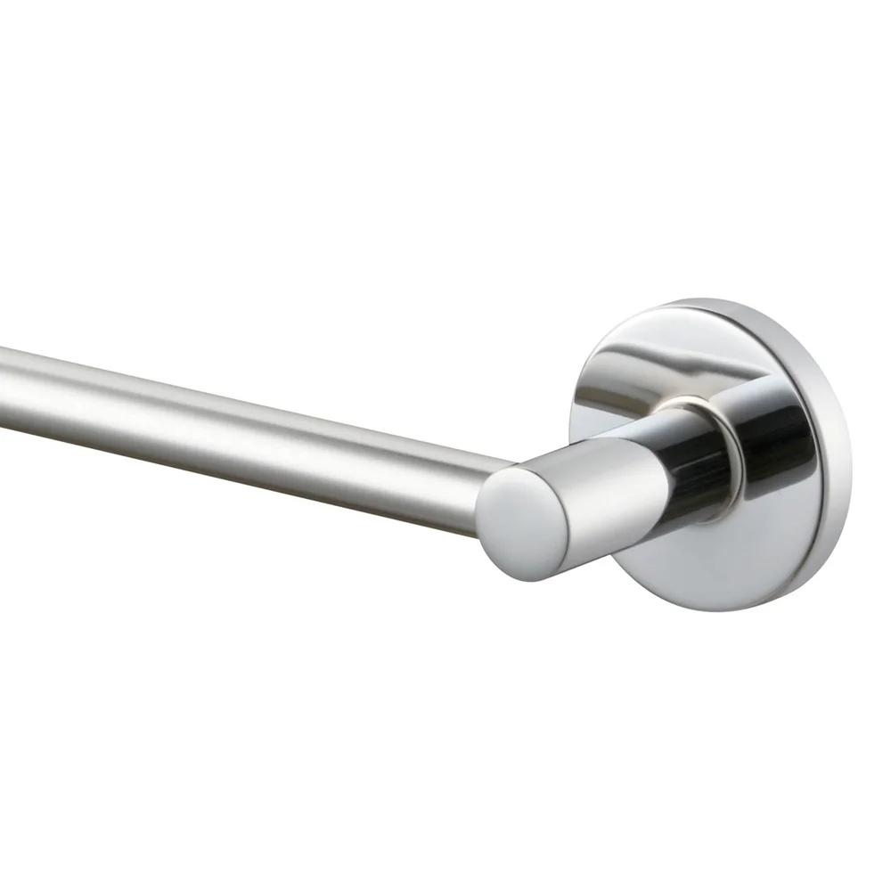 Modern 24 Inch Chrome Towel Bar Round Design Bath Accessory Rust Resistant Durable Easy Installation Bathroom Organizer Hardware