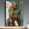 Fashion Blonde Lady Metal Wall Art Print - Waterproof UV-Resistant Decor for Living Room Bedroom Office Easy to Hang Perfect Gif