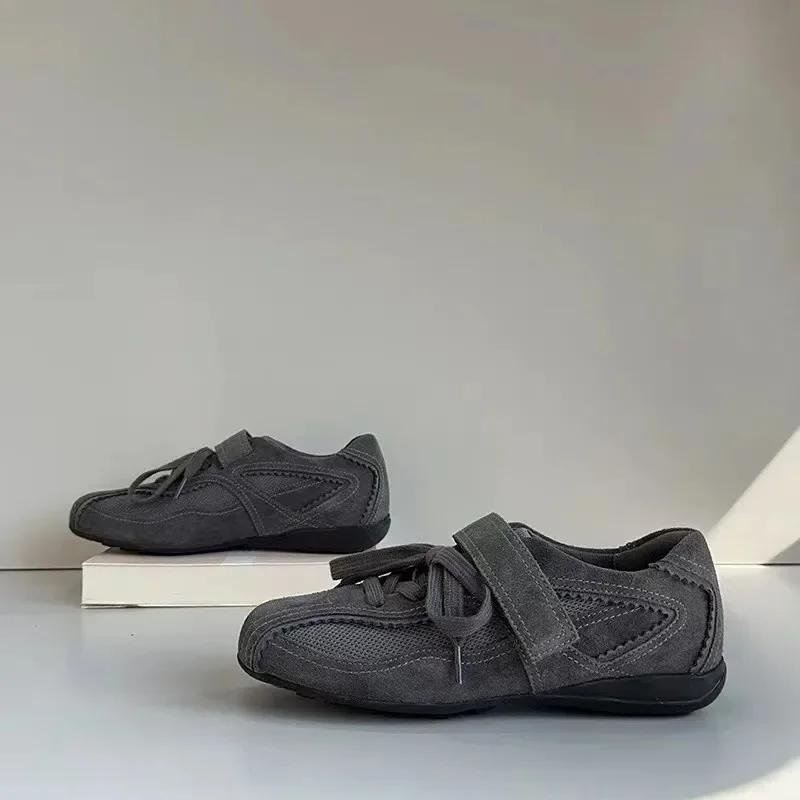 

Ретро Шнуровка Волшебная Палочка Весна Новые Повседневные Женские Корейский Стиль Балетные Тренировочные Туфли Спортивная Обувь Agan Shoes 40 серый