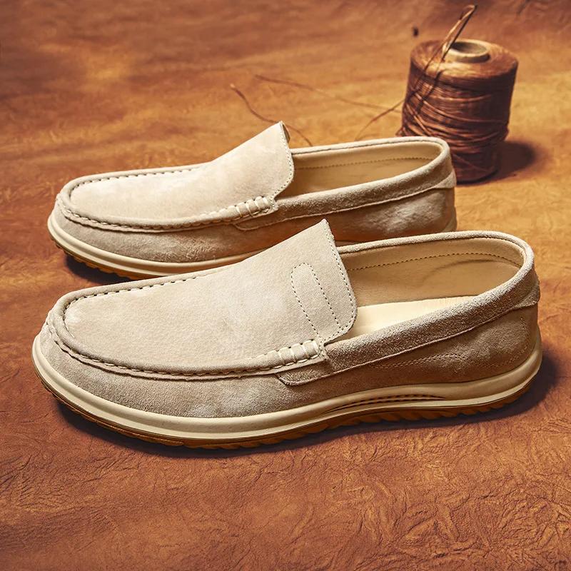 Mocassins de mode pour hommes Chaussures Automne Nouvelles Chaussures en daim pour hommes Chaussures de loisirs classiques Baskets confortables et respirantes pour hommes Conduite Zapato
