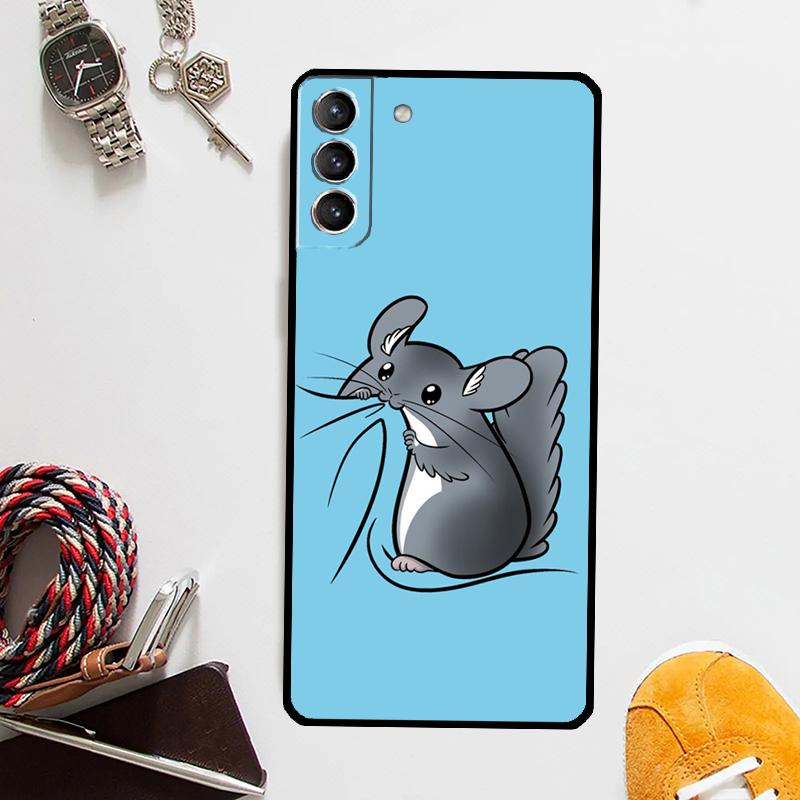 Cute Cartoon Chinchilla Case For Samsung Galaxy S25 Ultra S20 S21 S22 S23 Plus S9 S10 S25 FE S24 Ultra Cover Coque