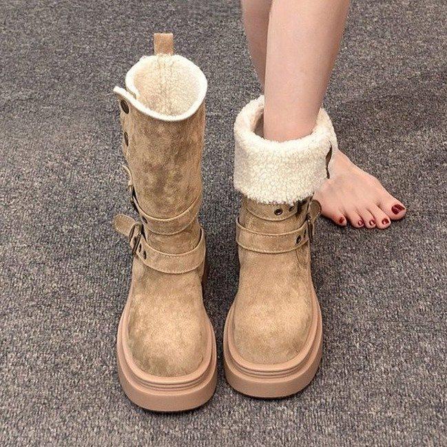 Plateau-Martin-Stiefel, neue Winter-Stiefel im britischen Stil, Samt, warm, Retro-Kurzstiefel