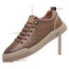 Herren Sommerschuhe Rindsleder Koreanische Version vielseitig atmungsaktiv Trend Schnürfrei Herrenschuhe Sport Herren Freizeitschuhe