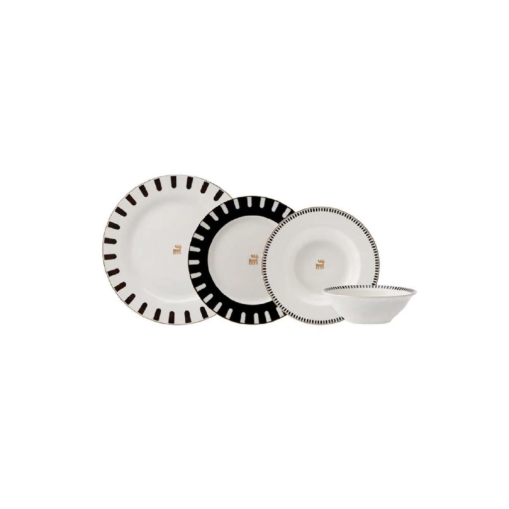 50th Anniversary Signature Collection Korean 24 Piece Porcelain Dinner Set For 6 People