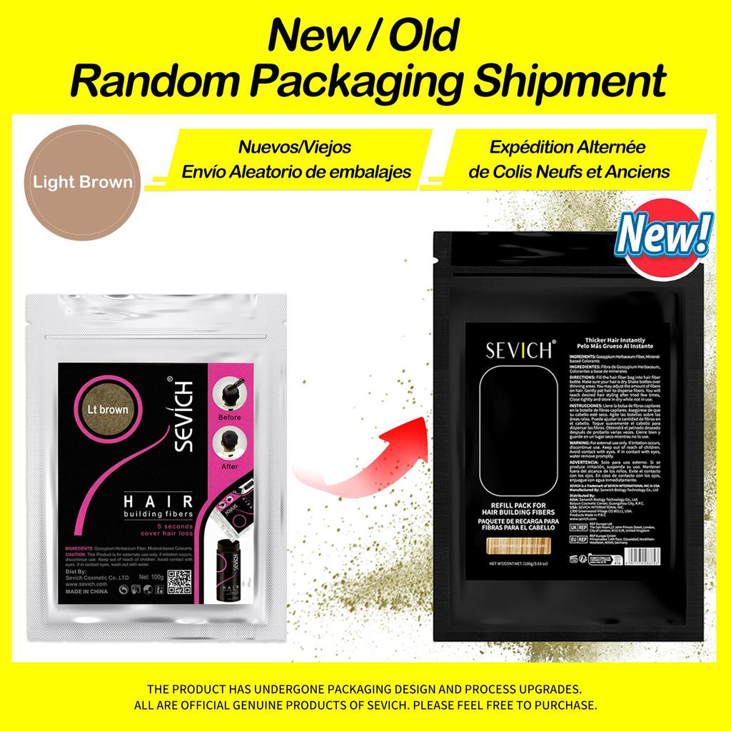 SEVICH 100g Hair Fibers Refill Bag Keratin Instant Hair Growth Powder Hair Building Fiber Hair Regrowth Powder Hair Loss Product