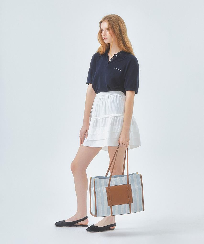 Badgigi Square Canvas Bag, Stripe